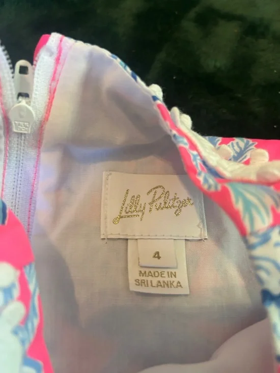 Lilly Pulitzer Hot Pink and Blue Tropical Print Dress - Picture 4 of 6